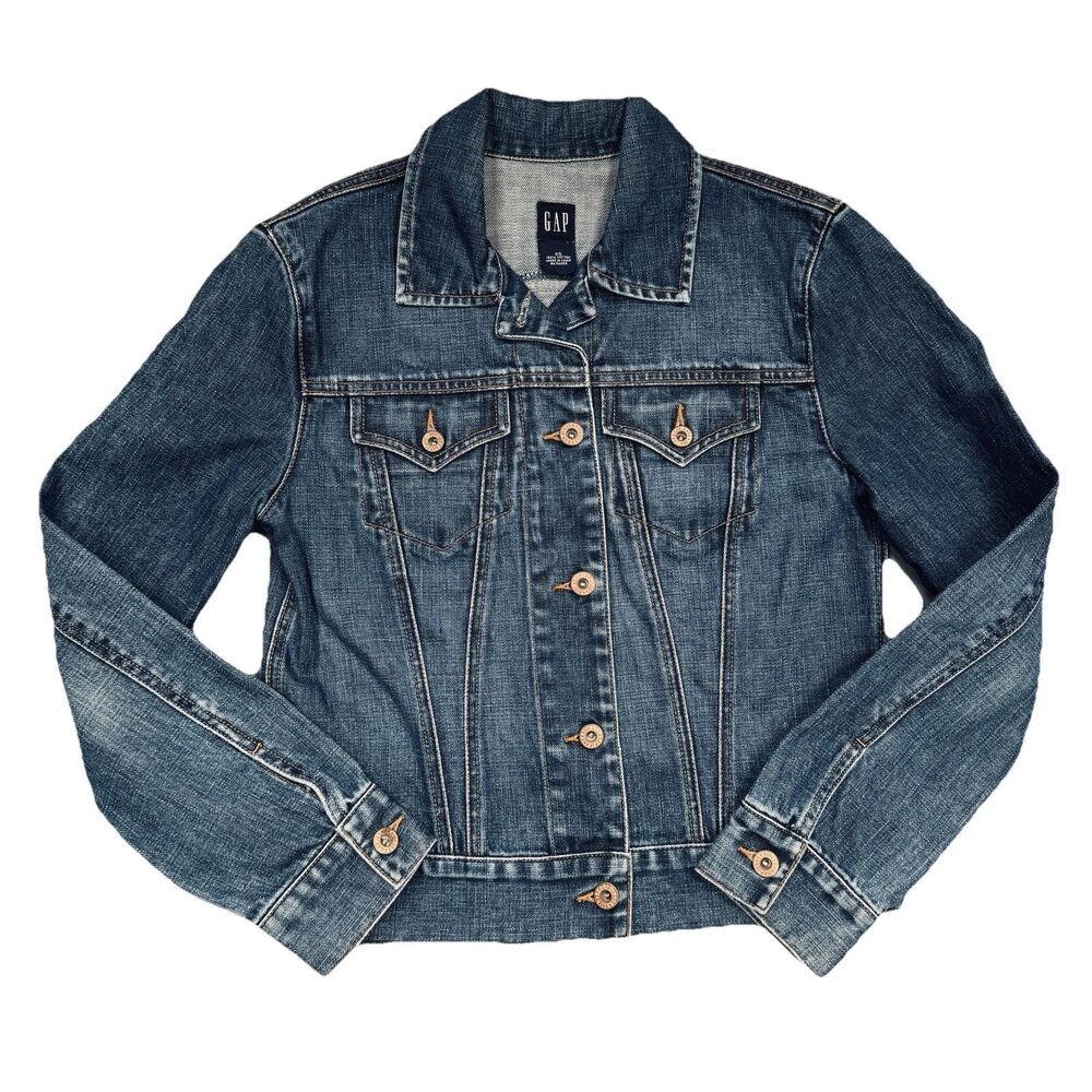 Vintage Y2K Gap Jacket Womens XS Denim Trucker Blue Jean Cotton Comfort Casual